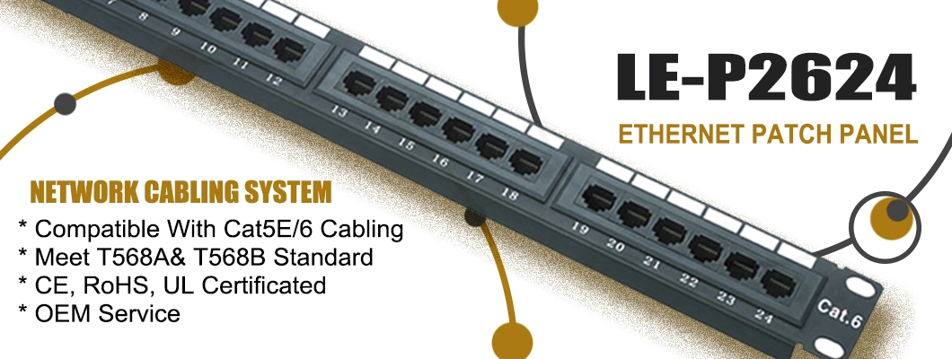 24 Port CAT6 Cat5 UTP Patch Panel